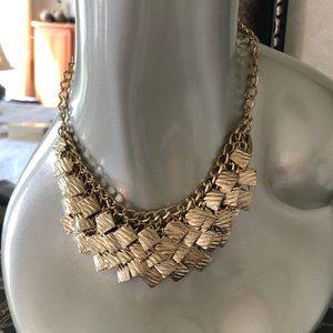 Gold bib necklace